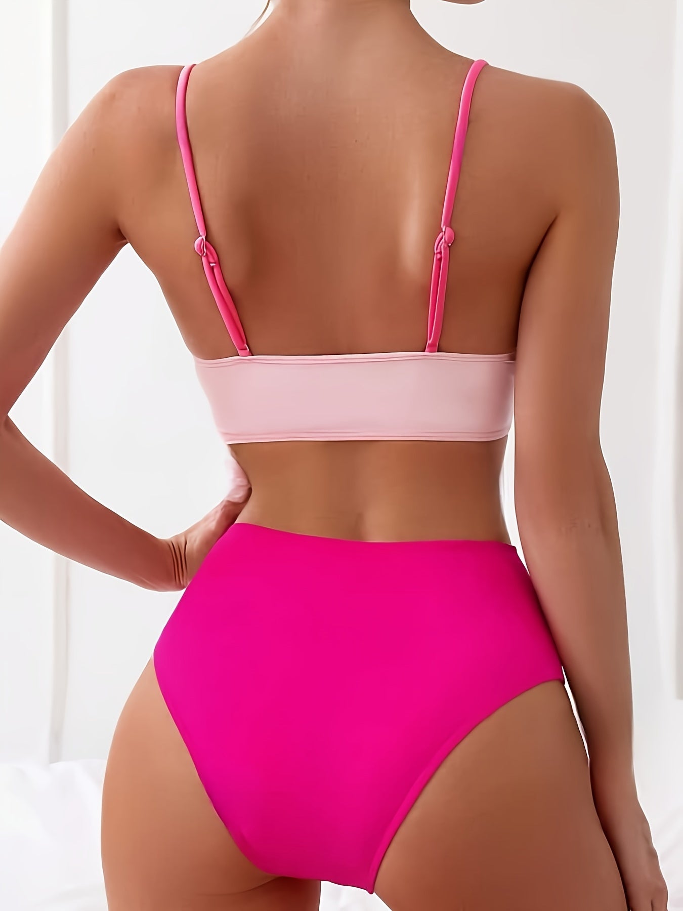Women'S Stylish And Sexy Color-Blocked Bikini Set