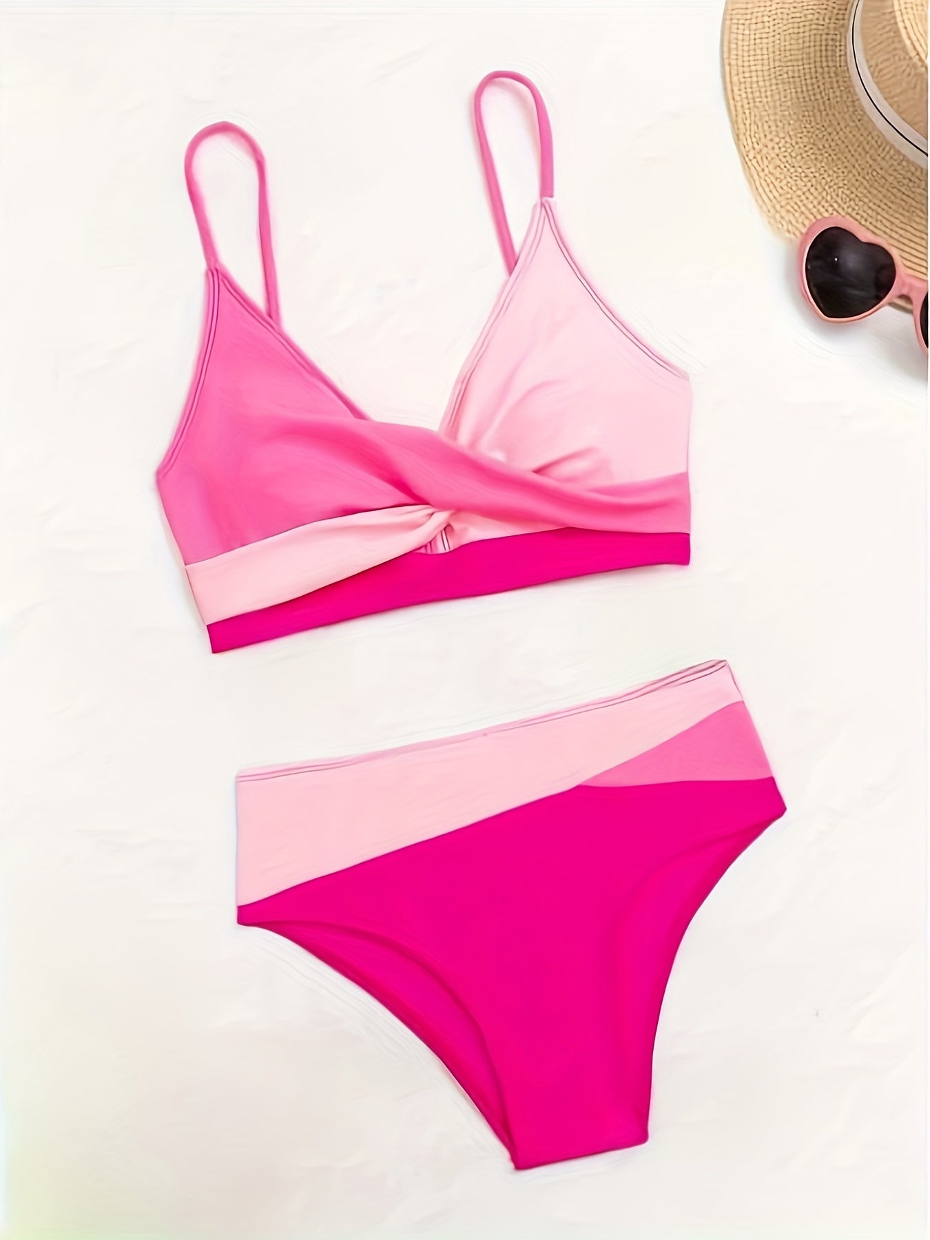 Women'S Stylish And Sexy Color-Blocked Bikini Set