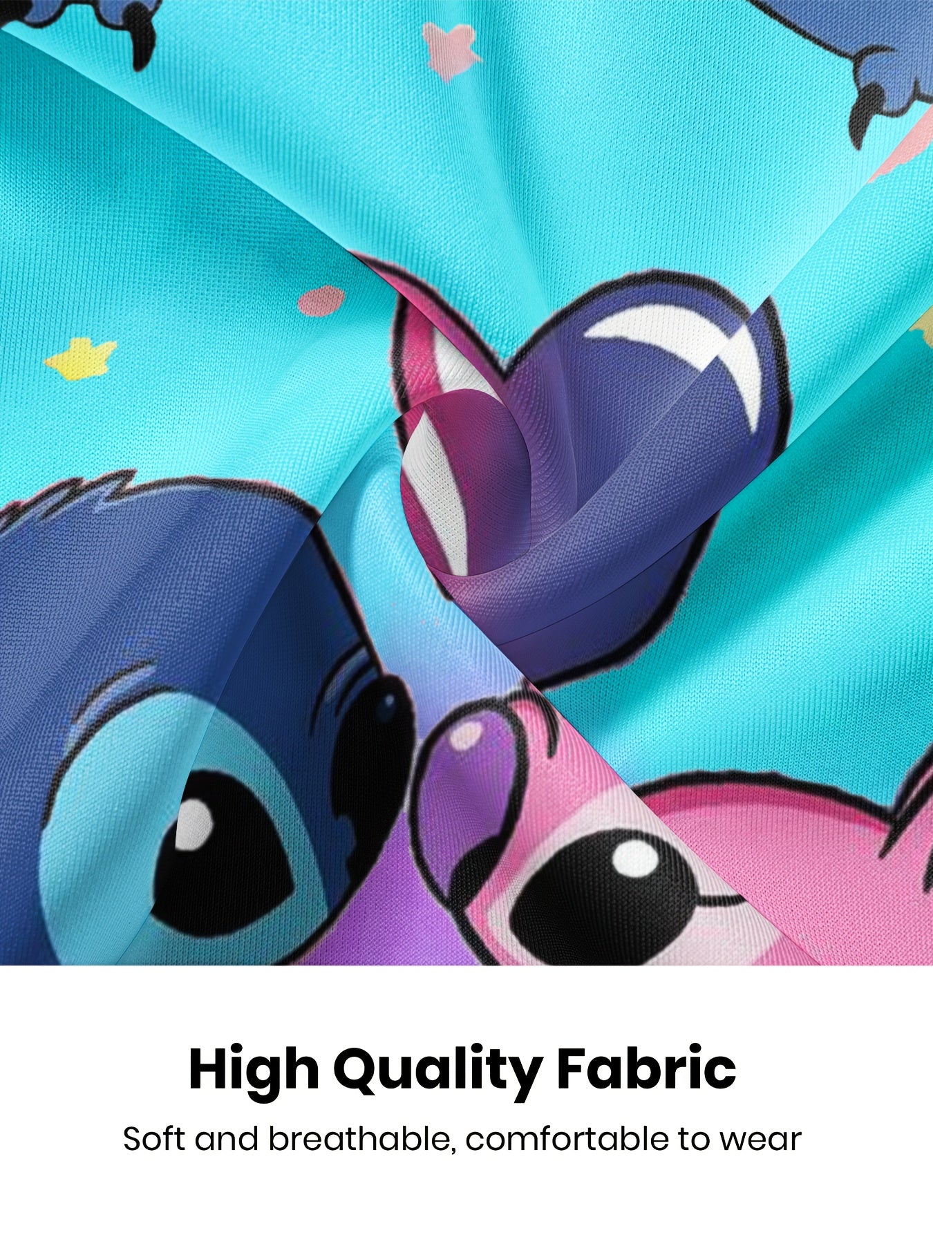 Kids' Stitch & Lilo Rainbow Spaghetti Dress - Lightweight & Breathable with Vibrant 3D Cartoon Print, Soft & Comfortable Sleeveless Design for Spring, Summer, and Fall Outdoor Fun