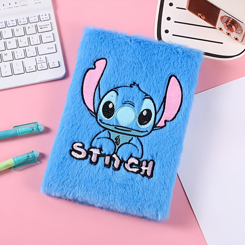 1pc Disney Stitch Plush Notebook, Creative Handmade Paper Journal, Unique Gift Idea, Blue/Pink/Mixed Colors, Plain Cover