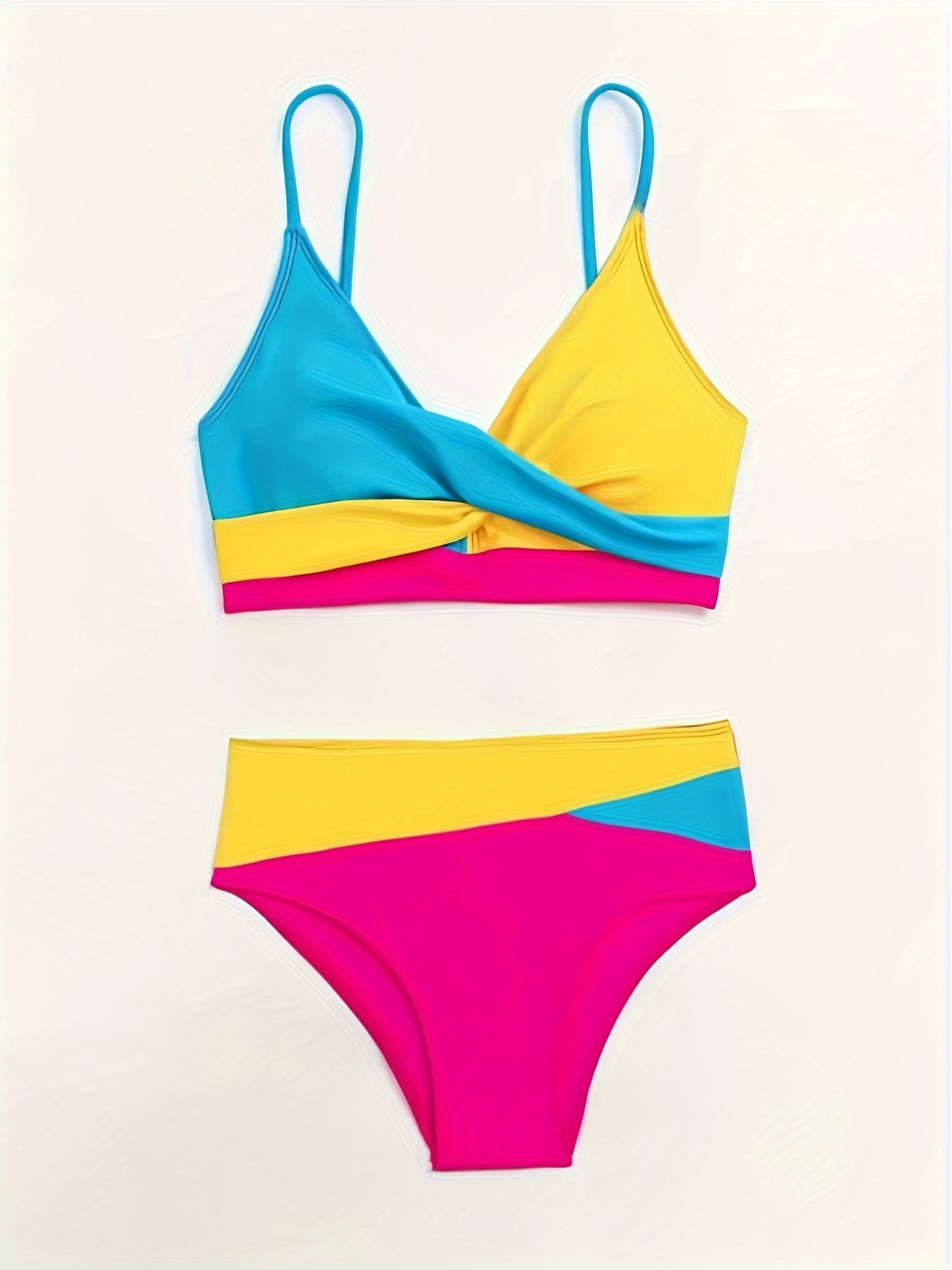 Women'S Stylish And Sexy Color-Blocked Bikini Set