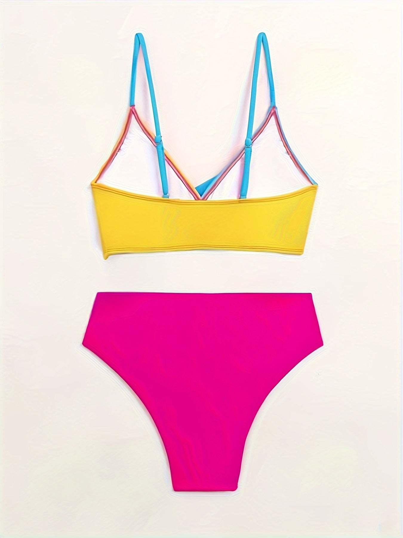 Women'S Stylish And Sexy Color-Blocked Bikini Set