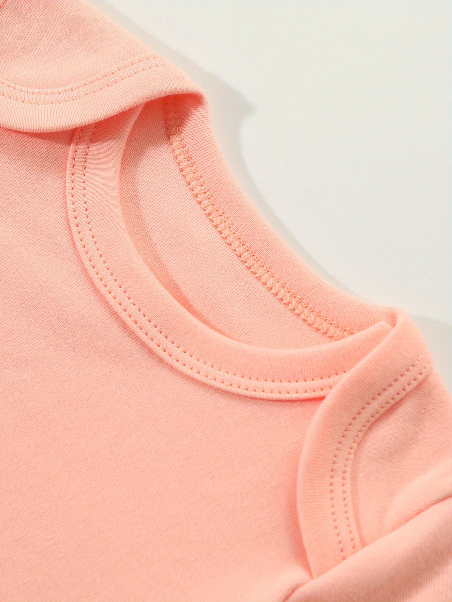 5-Pack Baby Girls Onesies, Short Sleeve Bodysuits, 100% Cotton Candy Color Outdoor Rompers For Newborn And Infants