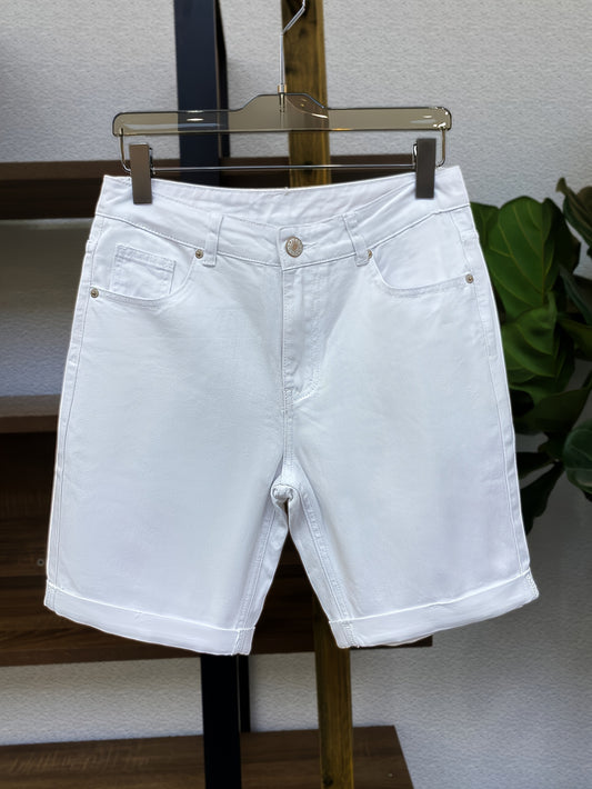 Men's Classic Cotton Denim Shorts - Casual, Non-Stretch, Solid Color with Pockets, Machine Washable, Jean Shorts