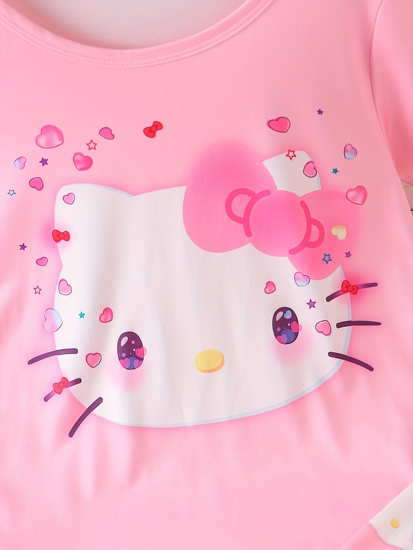 Sanrio for hello kitty Flame-Resistant Female Heart Pajama Top + Shorts Home Wear Two-Piece Set