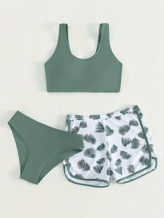 Youngsters's Swimsuit Bikini Set 3pcs