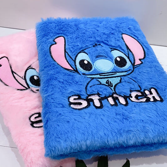 1pc Disney Stitch Plush Notebook, Creative Handmade Paper Journal, Unique Gift Idea, Blue/Pink/Mixed Colors, Plain Cover