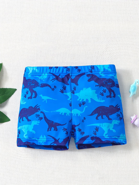 Children's Summer Cartoon Dinosaur Print Fashion Vacation Swim Trunks Suitable for Children to Go Out and Play on the Beach