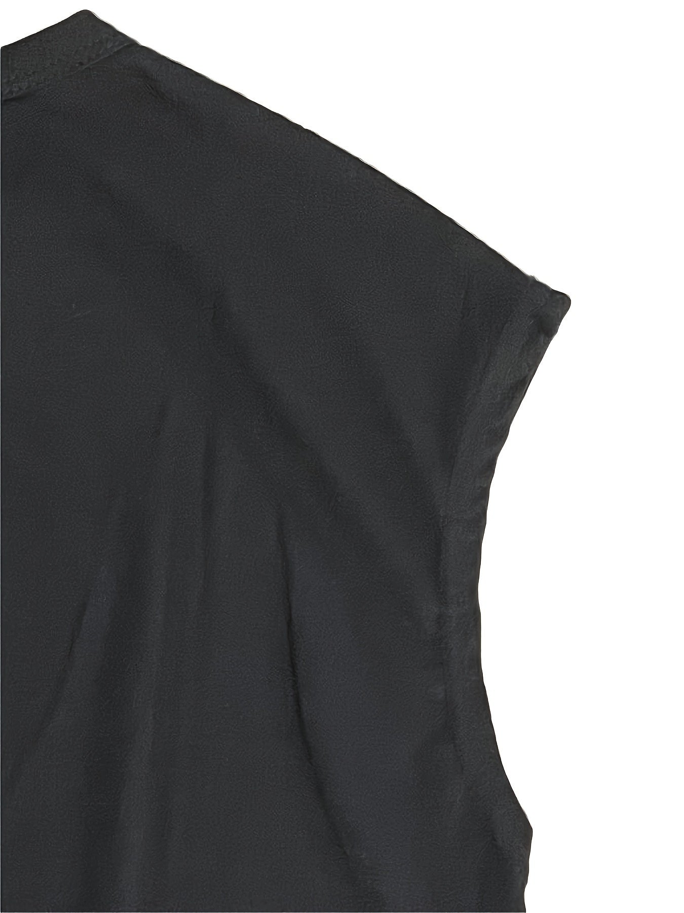 Lotus Print V Neck Tank Top, Cap Sleeve Casual Top For Summer & Spring, Women's Clothing